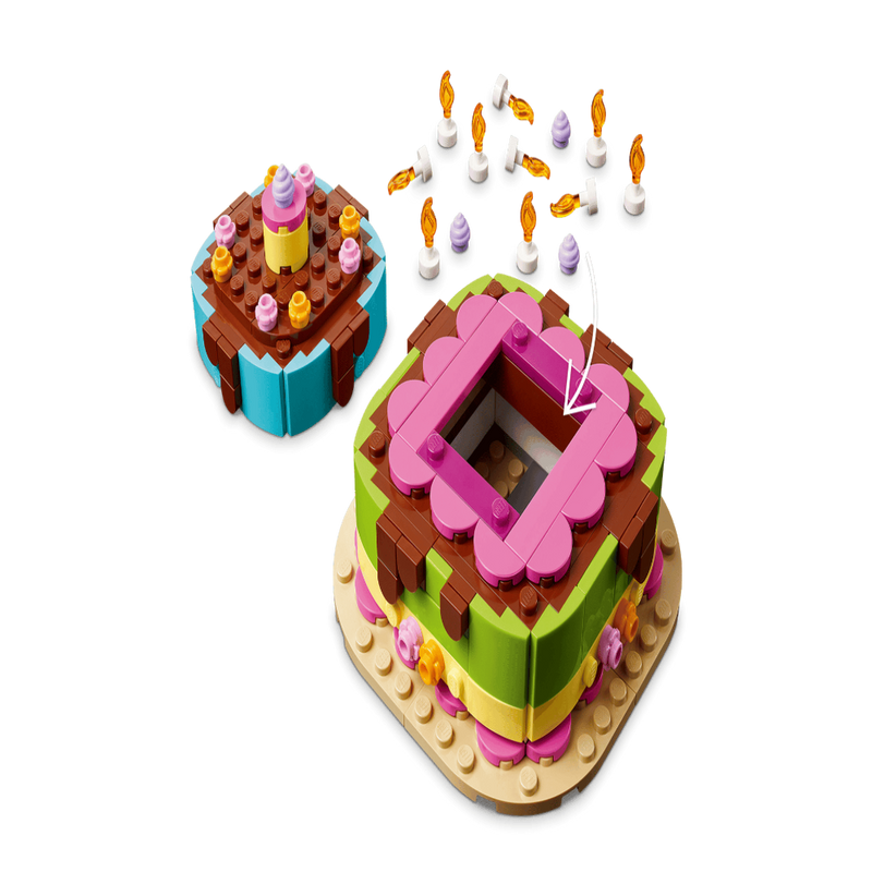 LEGO 40815 Birthday Party Cake Building Set (219 Pieces) | Buildable Birthday Cake Decoration for Kids Ages 7+