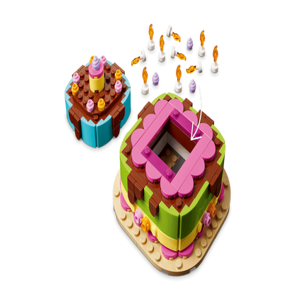 LEGO 40815 Birthday Party Cake Building Set (219 Pieces) | Buildable Birthday Cake Decoration for Kids Ages 7+