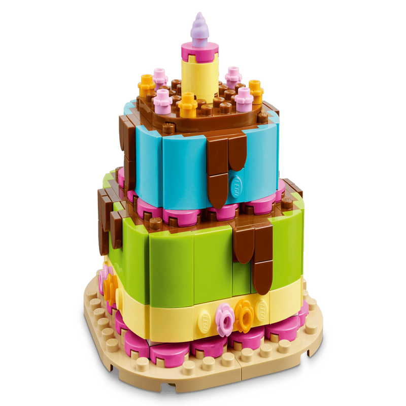 LEGO 40815 Birthday Party Cake Building Set (219 Pieces) | Buildable Birthday Cake Decoration for Kids Ages 7+