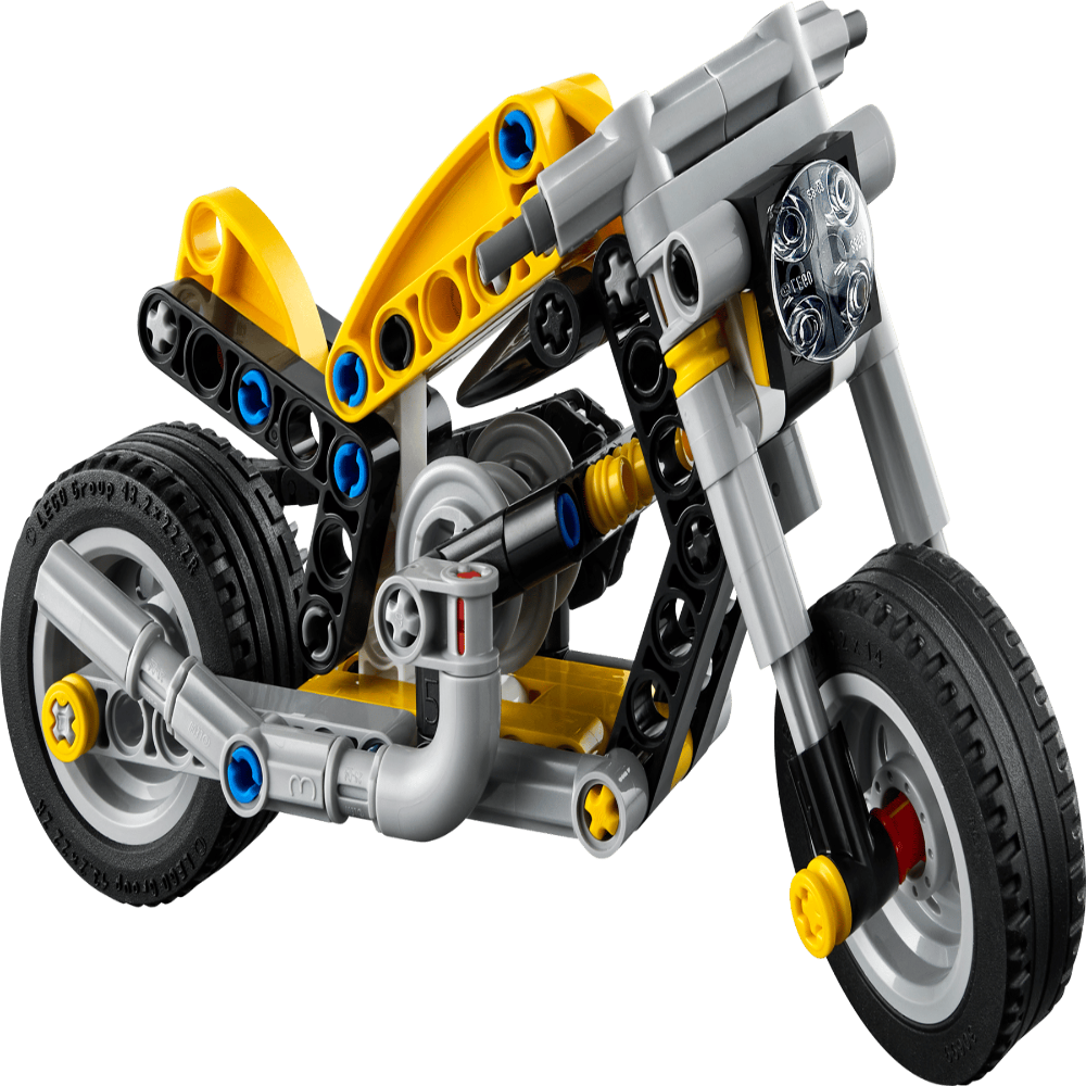 LEGO 42225 Technic Yellow Motorcycle Building Set – 151 Pieces Mechanical Bike Model