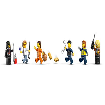 LEGO 60508 City Police Train Heist Remote Control Set – RC Train Toy with Tracks, Helicopter & Minifigures, 1313 Pieces