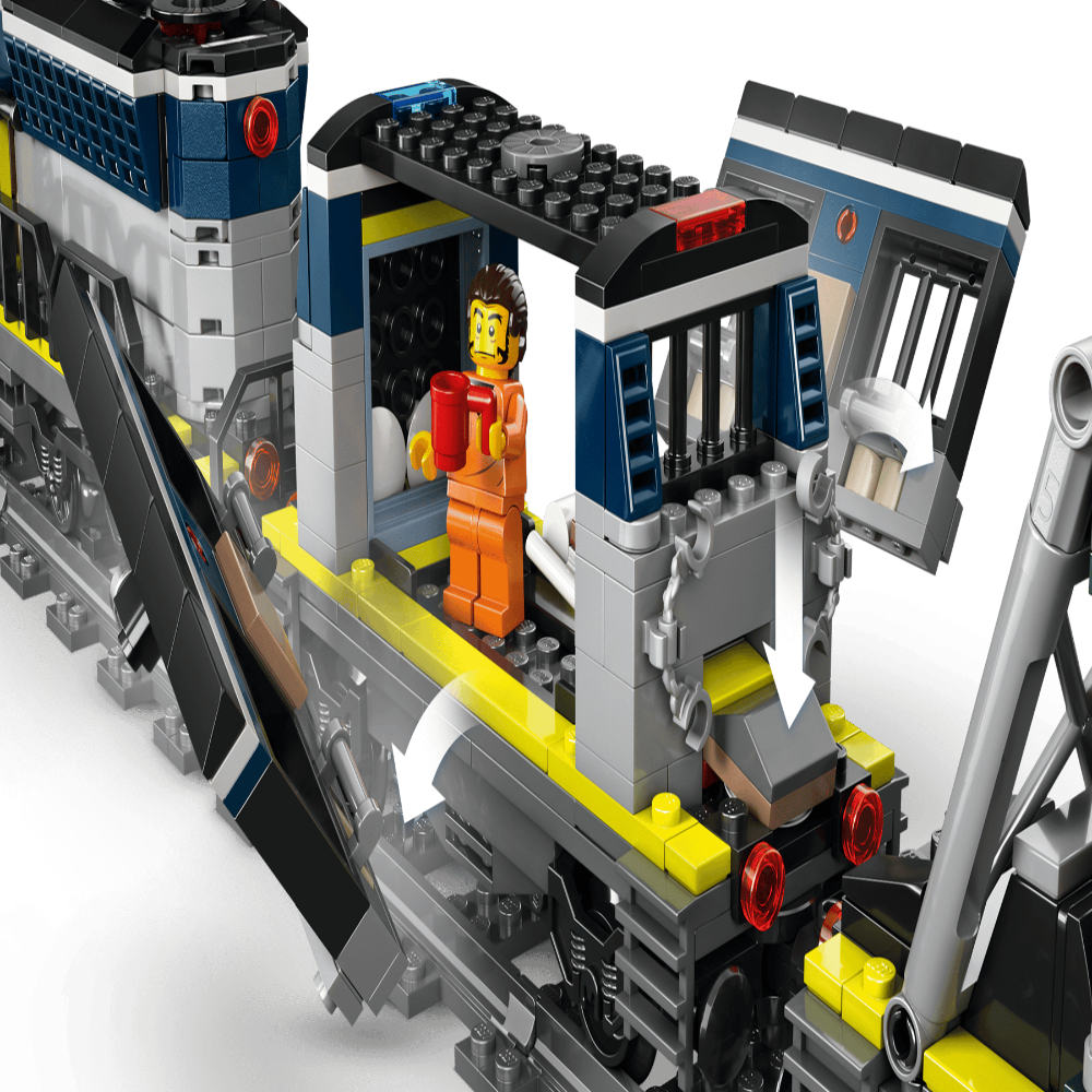 LEGO 60508 City Police Train Heist Remote Control Set – RC Train Toy with Tracks, Helicopter & Minifigures, 1313 Pieces