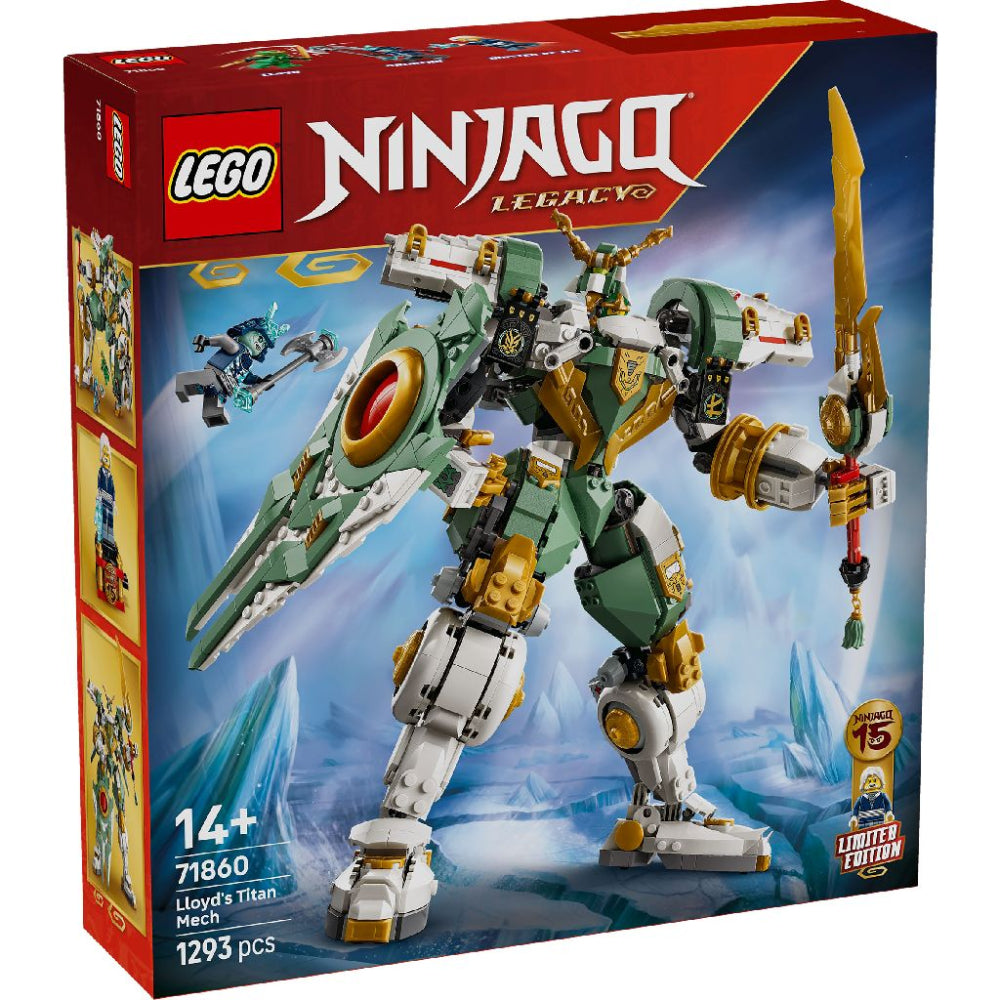 LEGO 71860 Ninjago Legacy Lloyd’s Titan Mech Building Set – Large Action Mech with Sword, 1293 Pieces