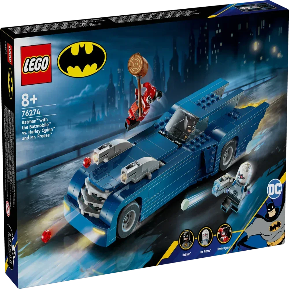 LEGO Batman Batmobile set with Harley Quinn and Mr. Freeze minifigures on box