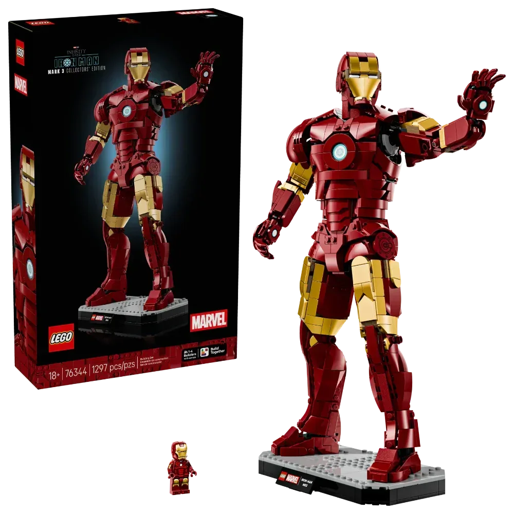 LEGO 76344 Marvel Iron Man Mark 3 – Collectors’ Edition Posable Figure Building Set for Adults