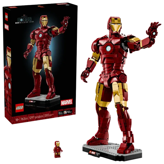 LEGO 76344 Marvel Iron Man Mark 3 – Collectors’ Edition Posable Figure Building Set for Adults