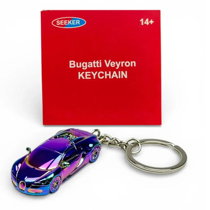 Seeker 1:87 Bugatti Veyron Super Sport Diecast Car Keychain – Metal Miniature Collectible Key Ring