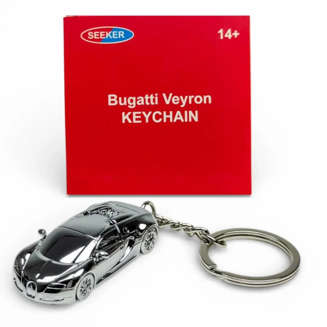 Seeker 1:87 Bugatti Veyron Super Sport Diecast Car Keychain – Metal Miniature Collectible Key Ring