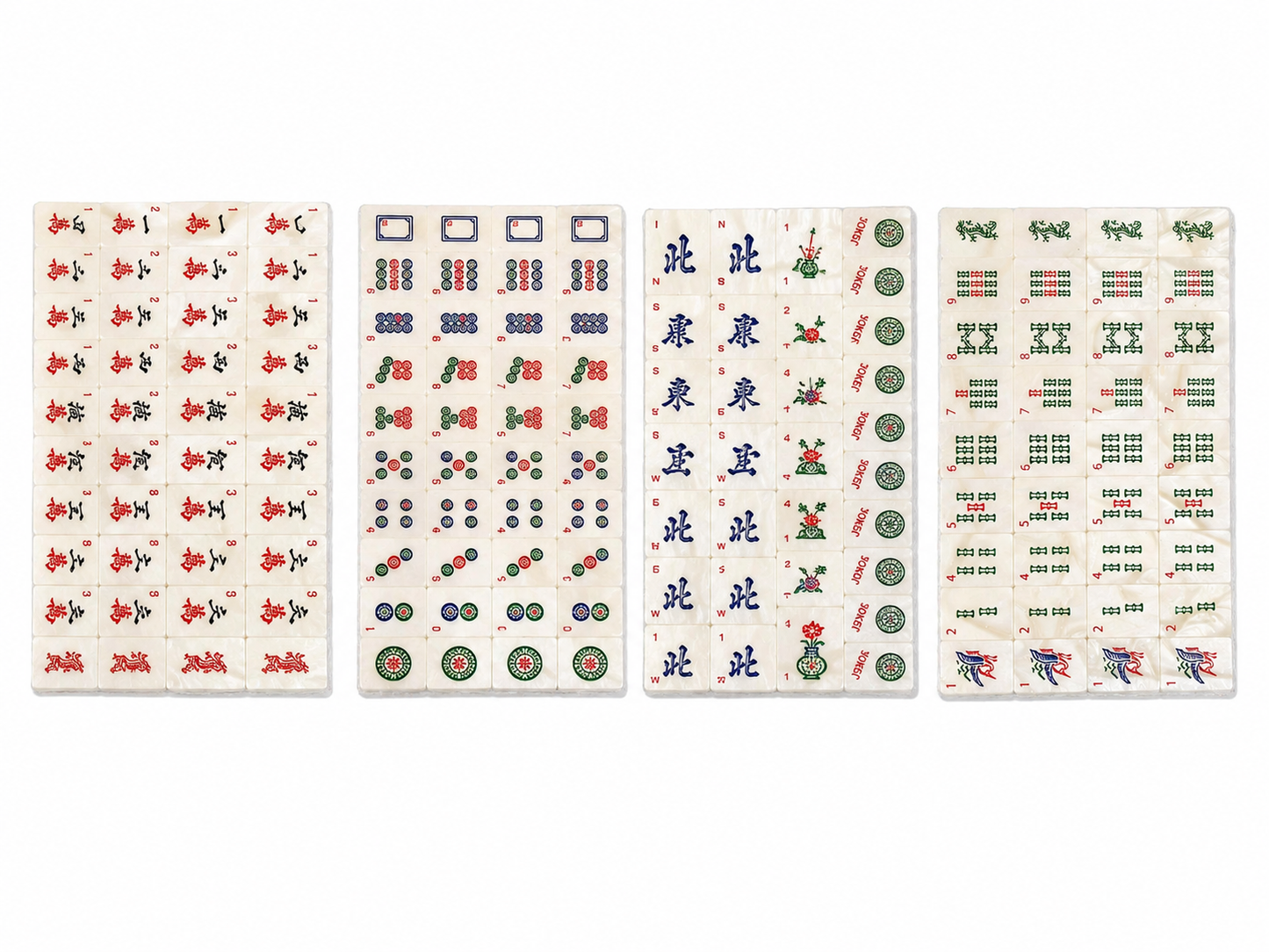MOJO Compact Mahjong Set with Carry Case, 144 Tiles, Racks, Mat & Dice- 35mm Tiles