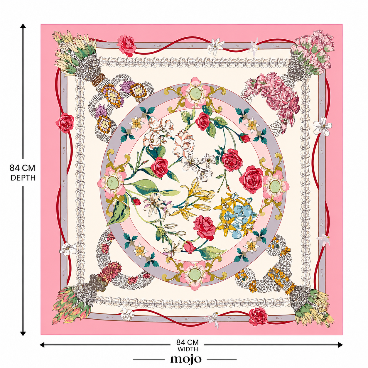 MOJO Elegance in Bloom Classic Bundle Mahjong Set – 160 Premium 36mm Tiles with Racks, Floral Playing Mat, Mahjong Cards & Accessories