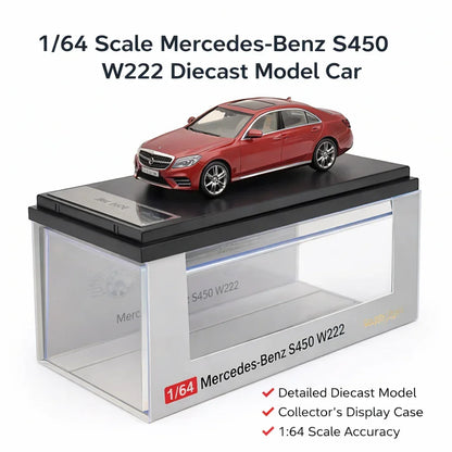 Master 1:64 Mercedes-Benz S450 W222 Diecast Model Car – Red