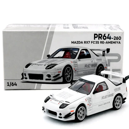 POP RACE PR64-260 Mazda RX-7 FC3S RE-Amemiya 1:64 Scale Diecast Model Car – Racing Edition