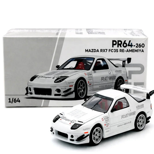 POP RACE PR64-260 Mazda RX-7 FC3S RE-Amemiya 1:64 Scale Diecast Model Car – Racing Edition