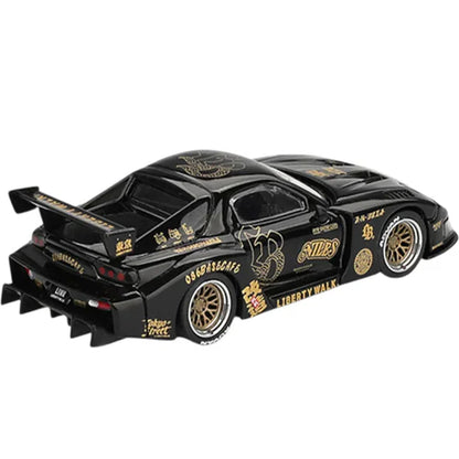 MINI GT 1:64 Mazda RX-7 FD LB Super Silhouette Black & Gold Diecast Car – Liberty Walk Collector Model