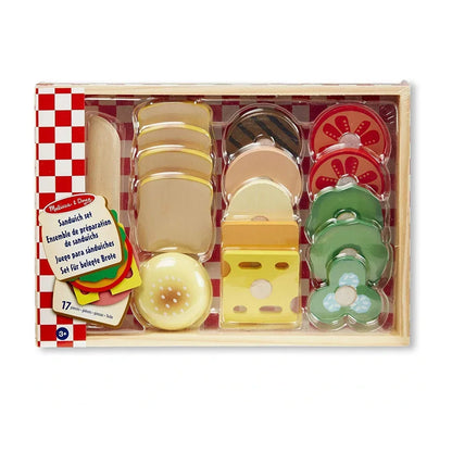 Melissa and Doug Sandwich Making Set - Wooden Play Food - Jaiman Toys