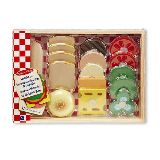 Melissa and Doug Sandwich Making Set - Wooden Play Food - Jaiman Toys