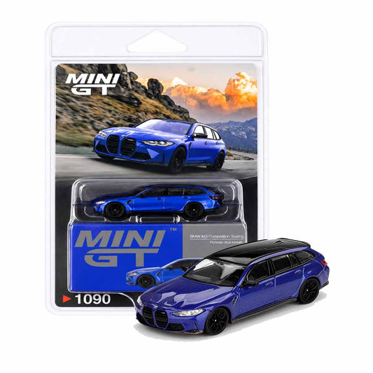 MINI GT 1:64 (Blister Pack) 1090 BMW M3 Competition Touring Portimao Blue Metallic Die-Cast Model Car