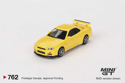Mini GT 1/64 NISSAN SKYLINE GT-R (R34) V-SPEC LIGHTNING YELLOW (RHD) MGT00762-R - Jaiman Toys
