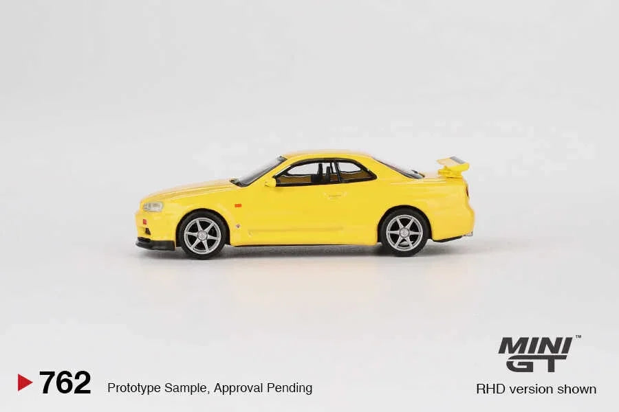 Mini GT 1/64 NISSAN SKYLINE GT-R (R34) V-SPEC LIGHTNING YELLOW (RHD) MGT00762-R - Jaiman Toys