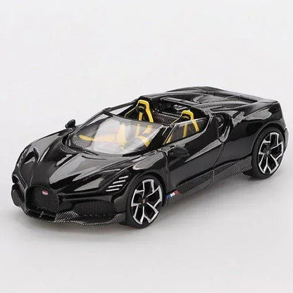 Mini GT 1:64 Racing Duo Diecast Set – Roxy Porsche 911 GT3 R #77 IMSA + Bugatti W16 Mistral Black Collectibles