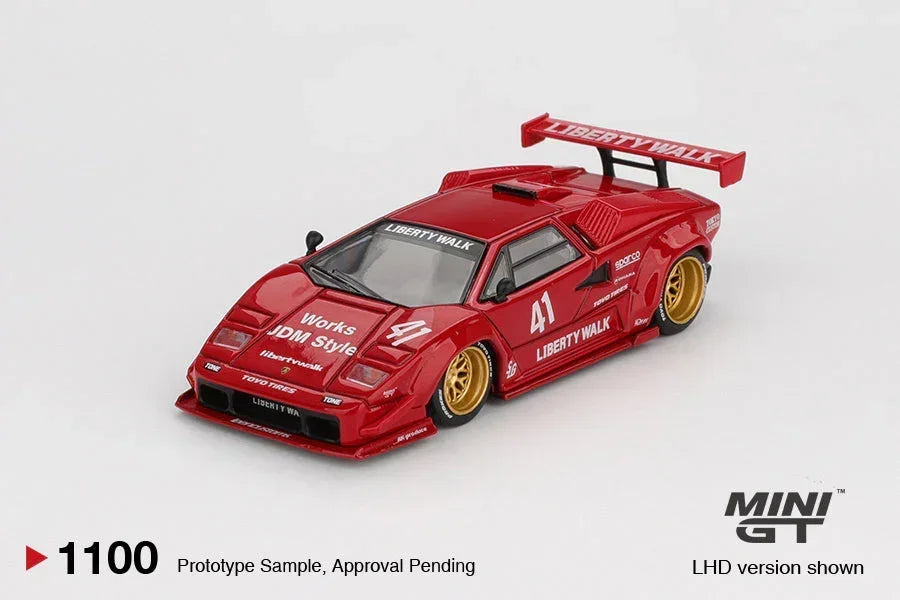 Mini GT 1:64 Duo Set Lamborghini Countach LB-WORKS Red+Jaguar C-X75 Silver (LHD) Premium Diecast Model Cars