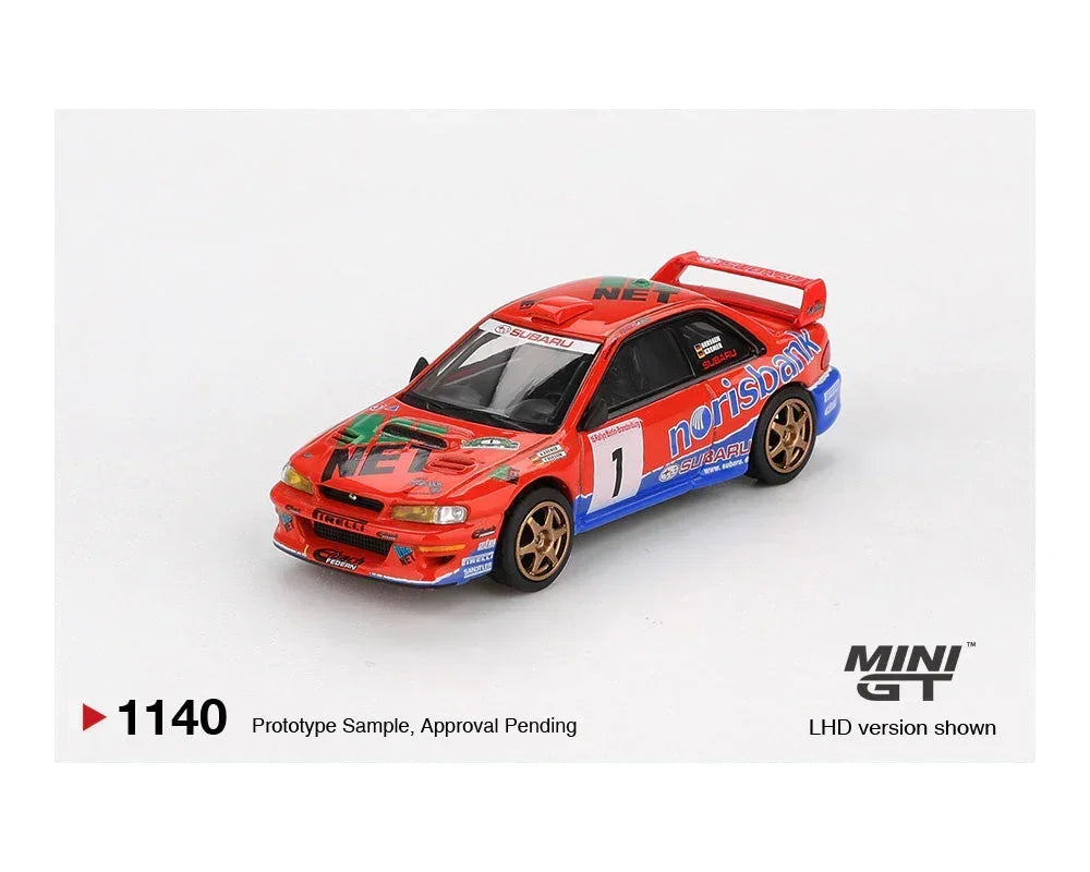 Mini GT 1:64 Subaru Impreza WRC97 #1 1999 DRM Champion Norisbank Livery Diecast Model – MGT01140-BL