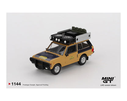 Mini GT 1:64 Blister Pack Range Rover 1981 Camel Trophy Sumatra Winner C. Swoboda & K. Mentel LHD Diecast Model Car (#1144)