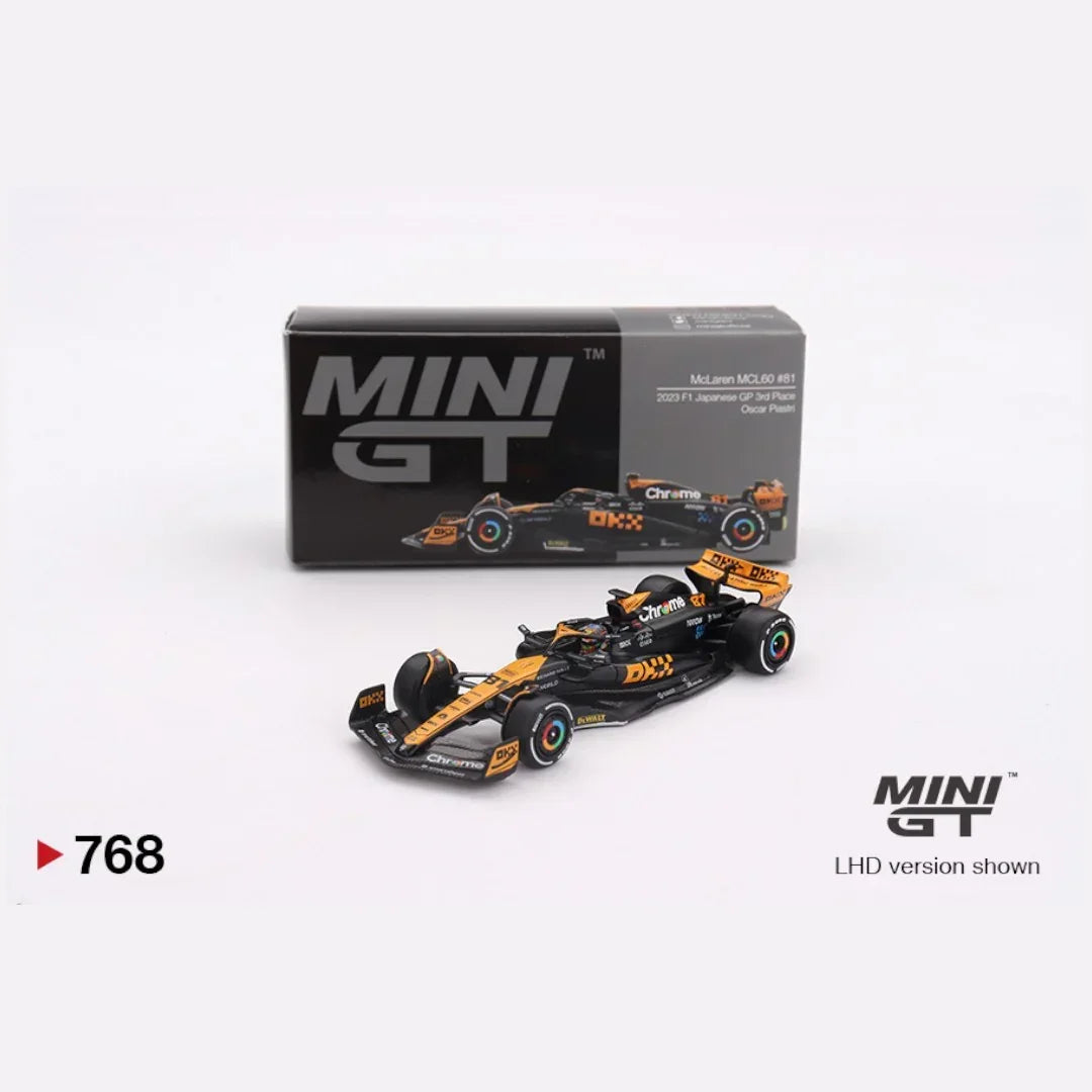 MINI GT McLaren MCL60 #81 Oscar Piastri 2023 F1 Japanese GP – 3rd Place | Formula 1 Die-Cast Model