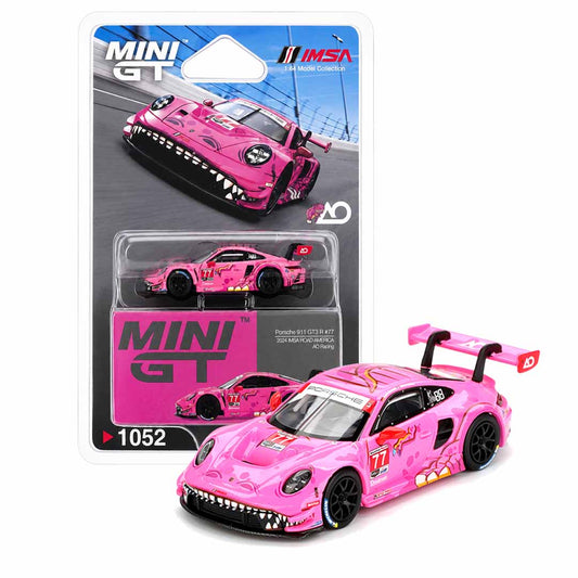 MINI GT 1:64 (Blister Pack) Porsche 911 GT3 R #77 AO Racing 2024 IMSA Road America Die-Cast Model Car