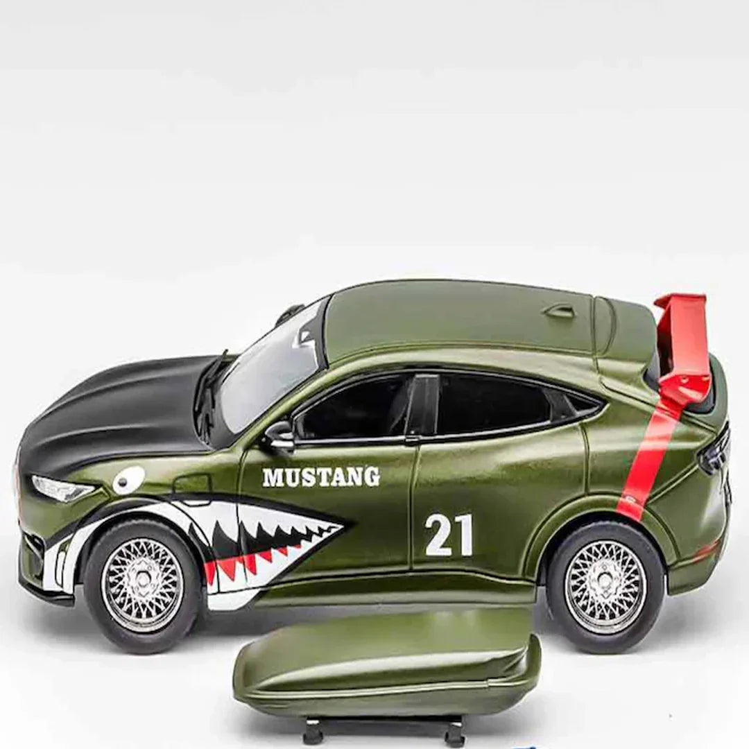 GCD 1:64 Ford Mustang Mach-E Racing Edition 2021 – Army Green Shark Livery Diecast Model Car