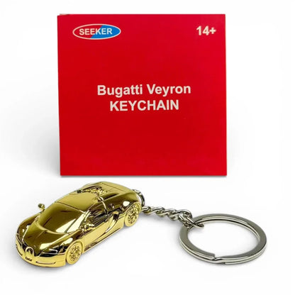 Seeker 1:87 Bugatti Veyron Super Sport Diecast Car Keychain – Metal Miniature Collectible Key Ring