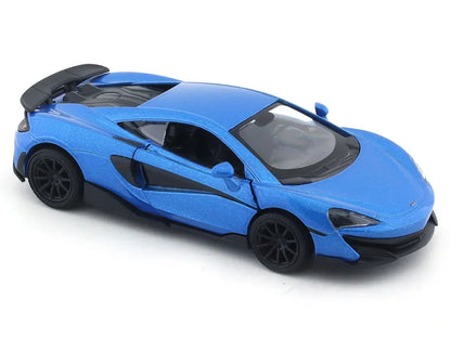 RMZ City 1:36 McLaren 600LT Diecast Car Model – Opening Doors, Pull Back Metal Body Supercar (Blue & Orange Variants)