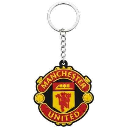 Football Club Logo Keychains Set of 3 – Manchester United F.C., FC Barcelona & Liverpool F.C. Rubber Keyrings for Fans