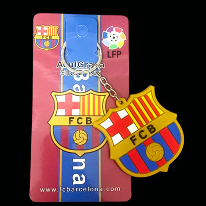 FC Barcelona Logo Rubber Keychain – FCB Football Club Keyring for Fans