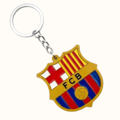 Football Club Logo Keychains Set of 3 – Manchester United F.C., FC Barcelona & Liverpool F.C. Rubber Keyrings for Fans