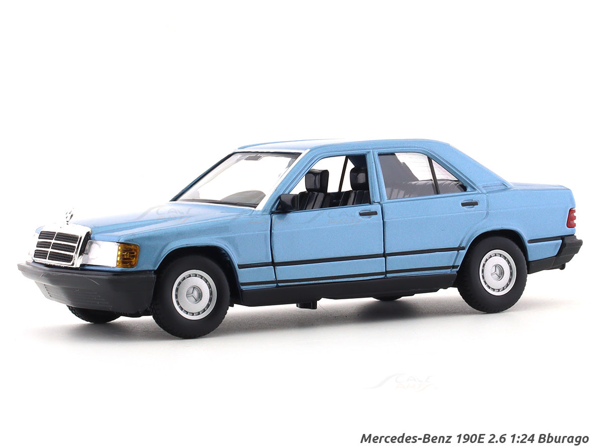 Bburago 1:24 Mercedes-Benz 190E 2.6 Diecast Model Car – Classic Mercedes Collectible with Window Display Box