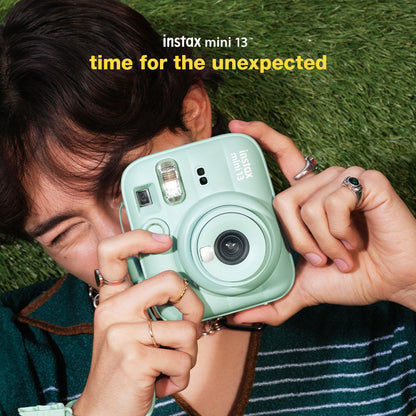 Fujifilm Instax Mini 13 Instant Camera + 10 Shot Films + 1x Camera Case + 10X Paper Photo Frame + 10 Photo Hanging Clips (Memory Maker Pack)Lagoon Green