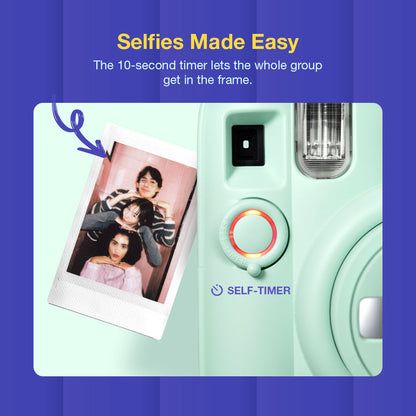 Fujifilm Instax Mini 13 Instant Camera + 10 Shot Films + 1x Camera Case + 10X Paper Photo Frame + 10 Photo Hanging Clips (Memory Maker Pack)Lagoon Green