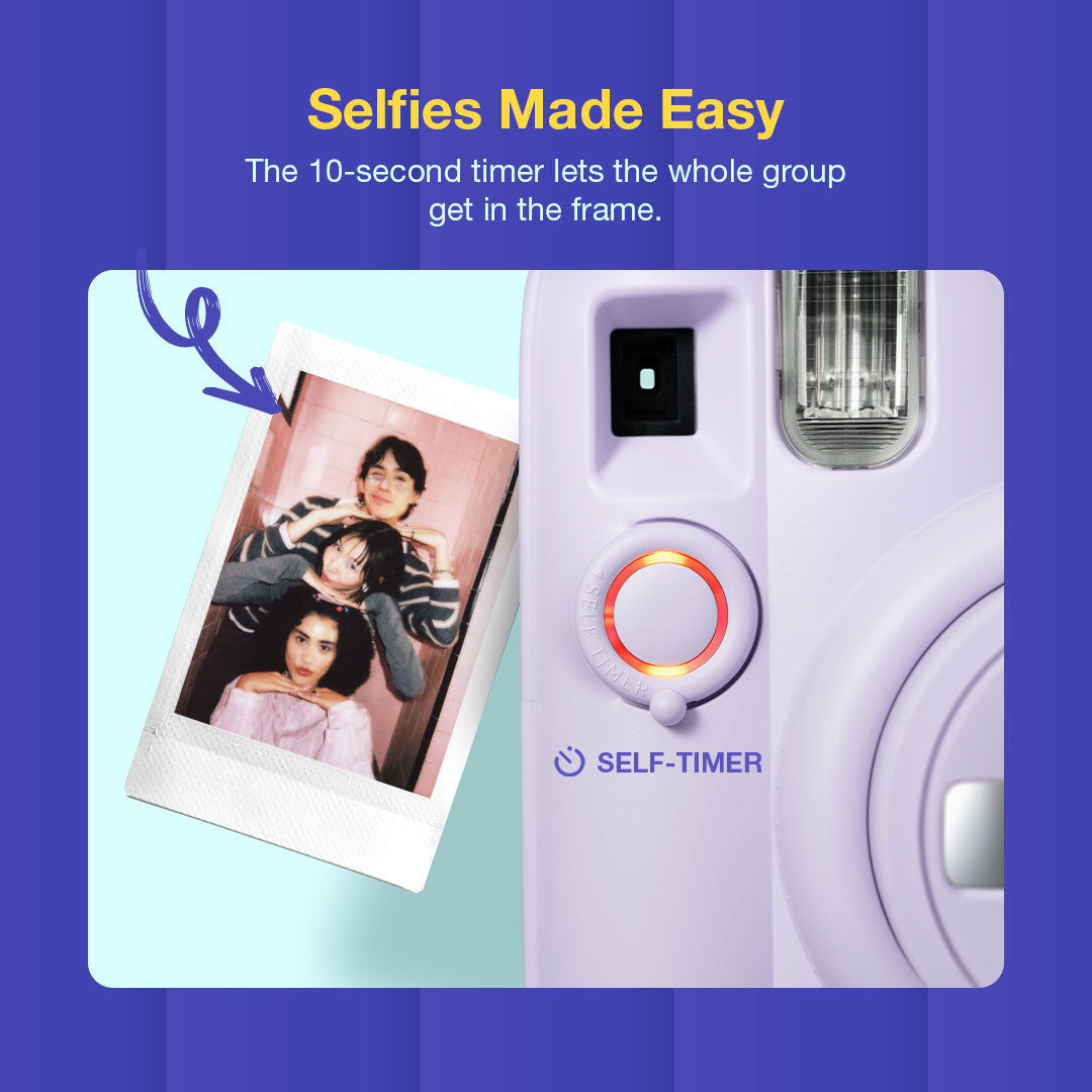 Fujifilm Instax Mini 13 Instant Camera + 10 Shot Films + 1x Camera Case + 10X Paper Photo Frame + 10 Photo Hanging Clips (Memory Maker Pack)Dreamy Purple