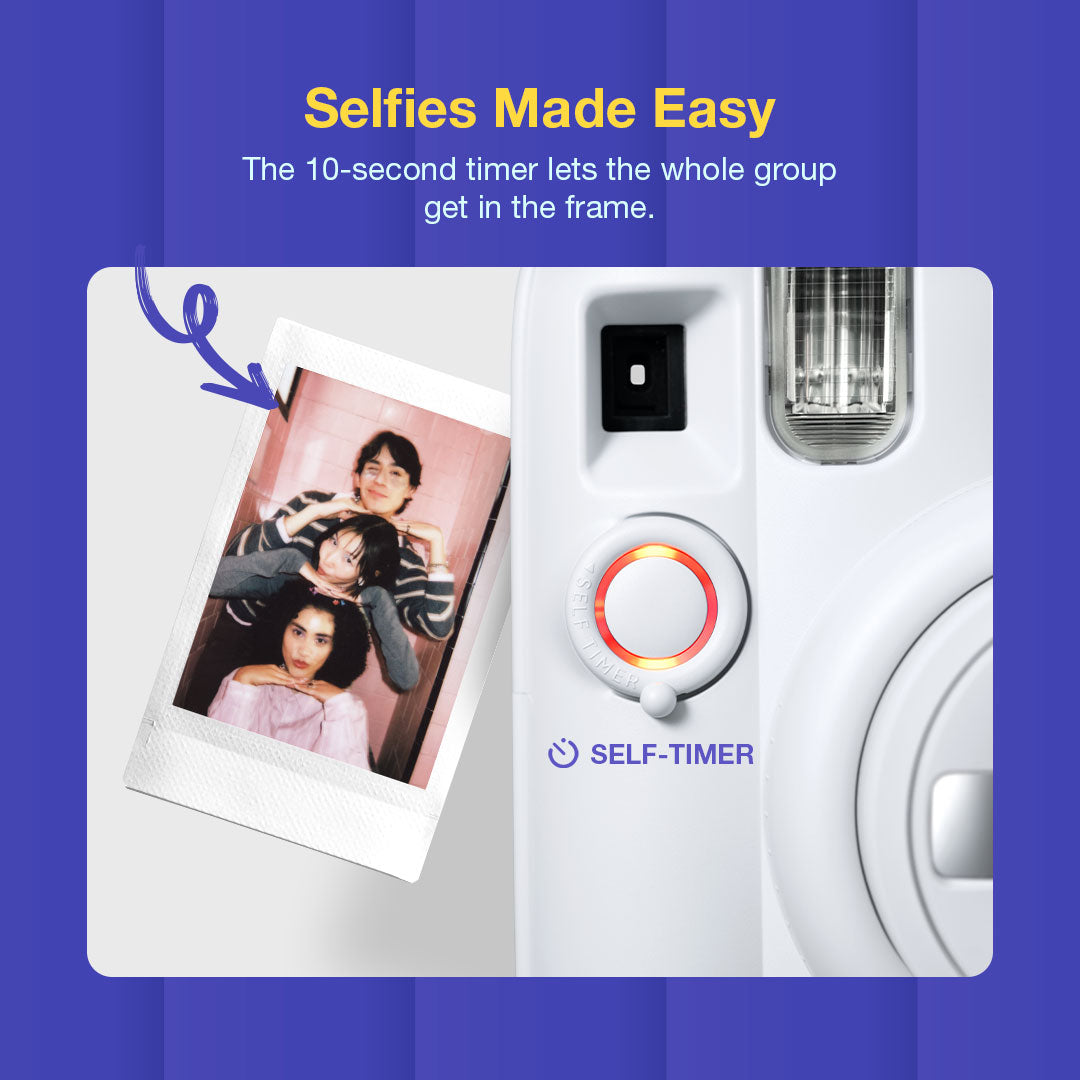 Fujifilm Instax Mini 13 Instant Camera + 10 Shot Films + 1x Camera Case + 10X Paper Photo Frame + 10 Photo Hanging Clips (Memory Maker Pack) Clay White