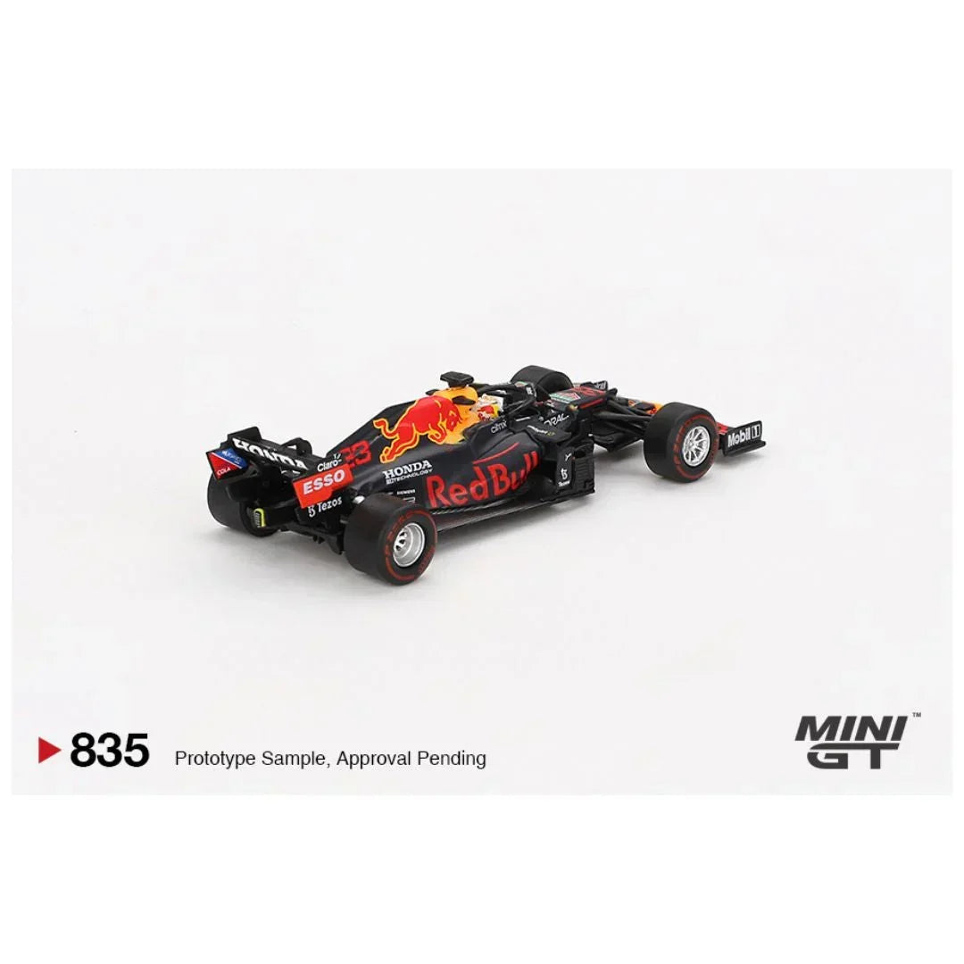 Mini GT 835: Red Bull RB16B #33 Max Verstappen 2021 Abu Dhabi Grand Prix Winner 1:64 Scale - Jaiman Toys
