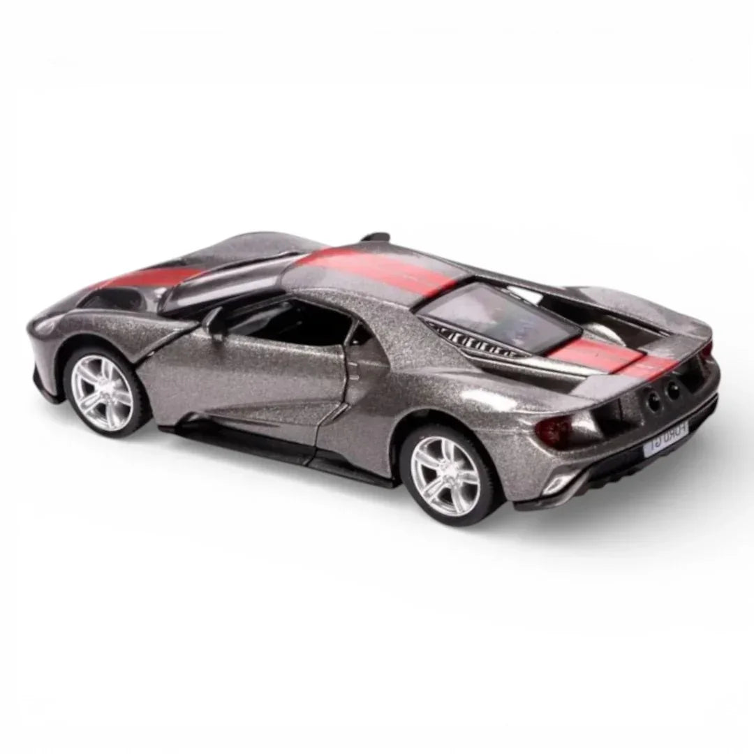 RMZ City Ford GT 1:36 Die-Cast Sports Car | Pull Back & Go | Openable Doors | Blue / Grey Variants
