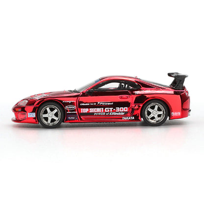 Mini GT 1:64 Toyota Supra (A80) Top Secret GT-300 Red Chrome Diecast Model Car