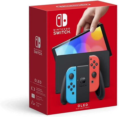 Nintendo Switch OLED model With Neon Red Neon Blue Joy-Con - Jaiman Toys