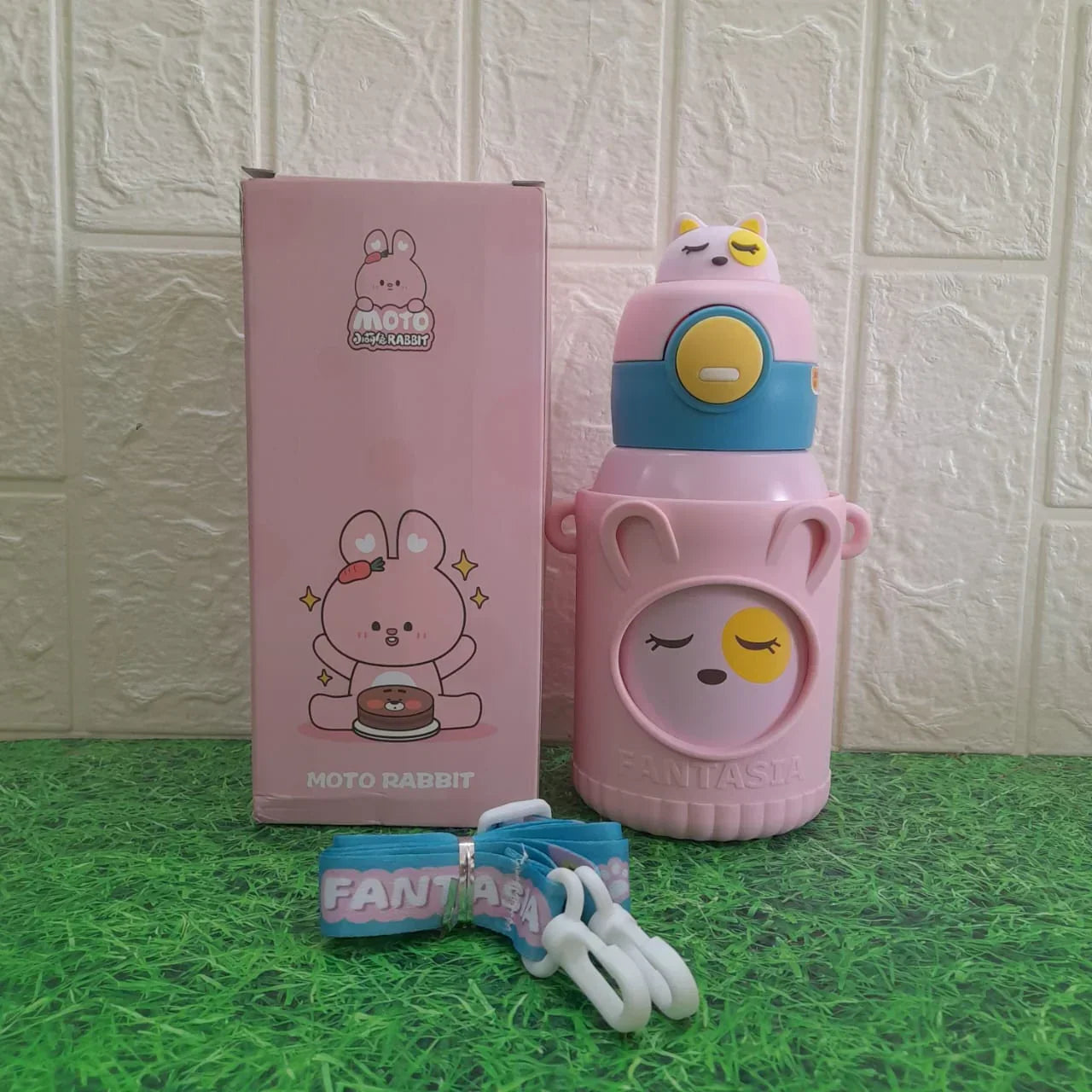 Cute Premium Kids Insulated Water Bottle Stainless with Silicon Cover 500 ML (Pink) - Jaiman Toys