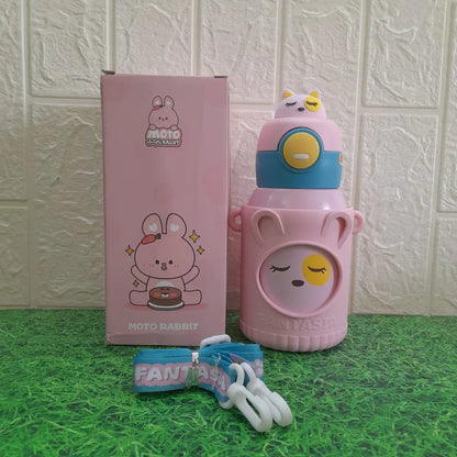 Cute Premium Kids Insulated Water Bottle Stainless with Silicon Cover 500 ML (Pink) - Jaiman Toys