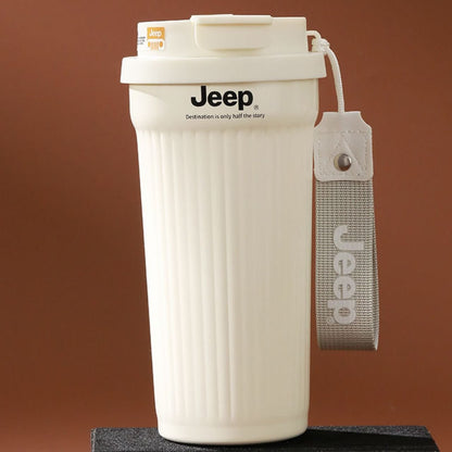 Jeep 550ml Insulated Travel Mug with Lid | Portable Coffee & Beverage Tumbler (Assorted Colours)