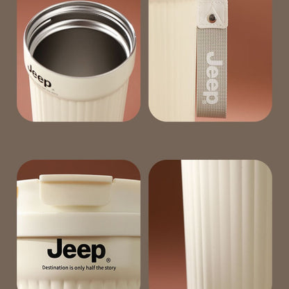 Jeep 550ml Insulated Travel Mug with Lid | Portable Coffee & Beverage Tumbler (Assorted Colours)