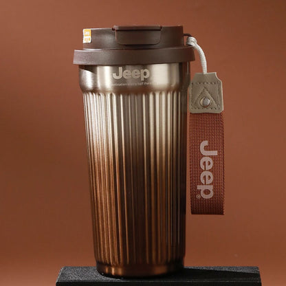 Jeep 550ml Insulated Travel Mug with Lid | Portable Coffee & Beverage Tumbler (Assorted Colours)