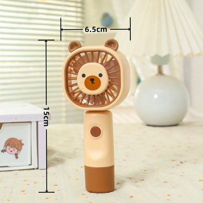 Portable Handheld Mini Fan – Cute Bear Design Personal Cooling Fan for Travel, Office & Outdoor Use (Pack of 1)